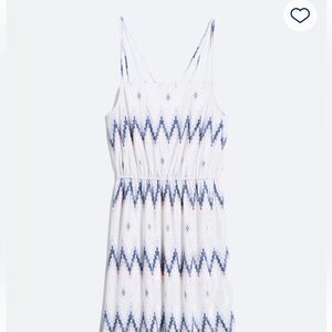 Skies Are Blue White and Blue Zigzag Dress